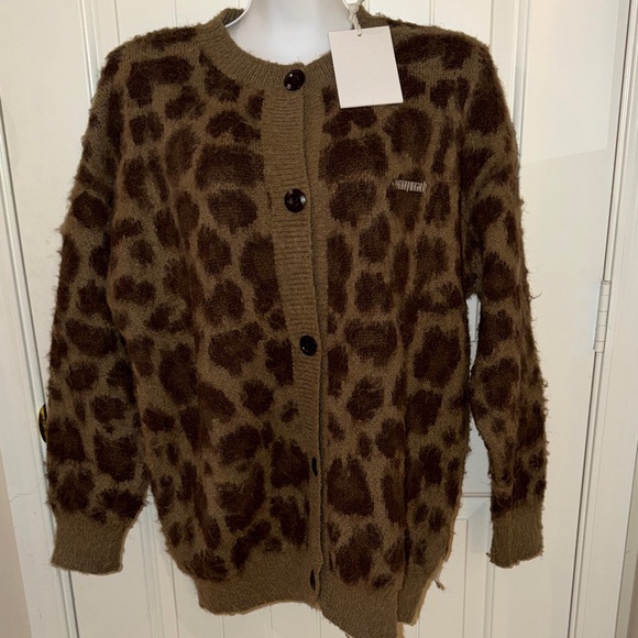 Aelfric Eden Sweaters - Aelfric Eden Brown Leopard Oversized Cardigan